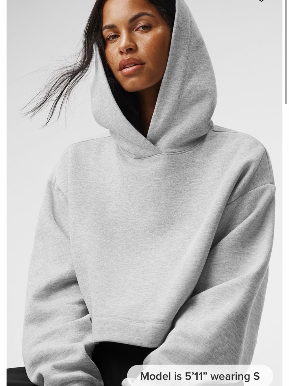 Alo Yoga Bae hoodie . Cropped Hoodie - Lightweight Pullover Sweatshirt